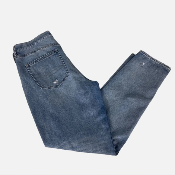 American Eagle Women’s Mom Jeans Hi Rise Straight Destroyed Faded Size 14 X-long - Picture 6 of 14